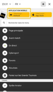 Capture d'écran de la page de téléchargement de Betandyou Africa apk sur Android